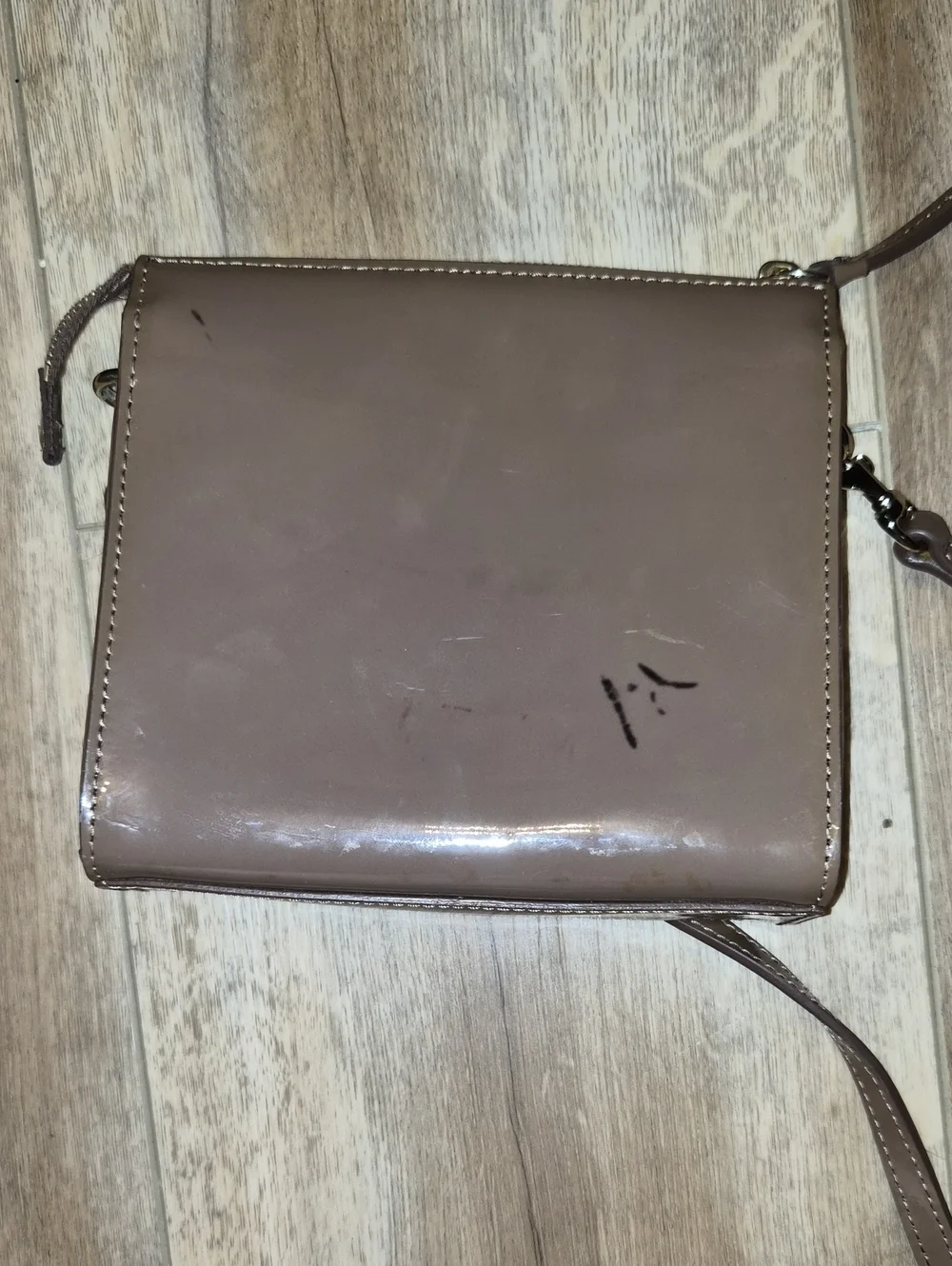 Dooney & Bourke Taupe Patent Crossbody Bag